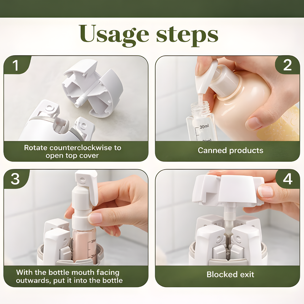 4 in 1 Travel Toiletry Dispenser