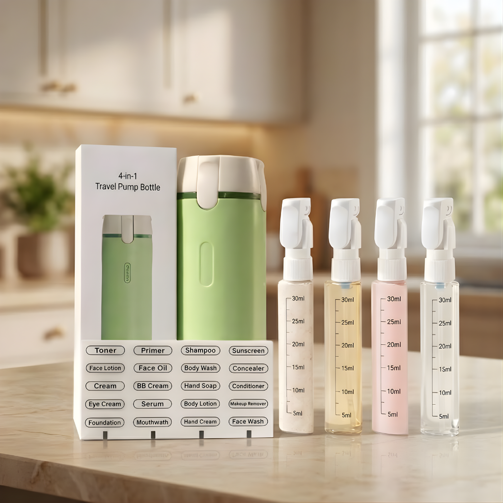 4 in 1 Travel Toiletry Dispenser